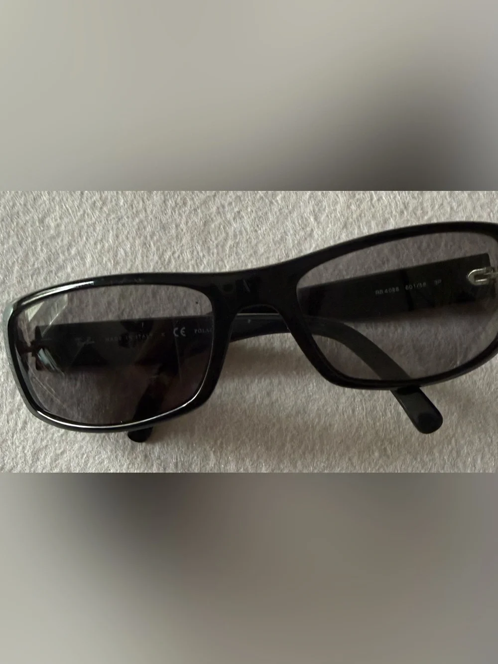 Ray-Ban RB4088 Black Wrap Sport Sunglasses Polarized Unisex With Cleaning Cloth